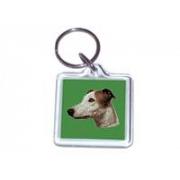 Greyhound brown&weiss123nl  Schlüsselanhänger -
