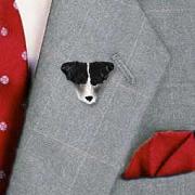 Jack Russell Terrier Black & White w/Rough Coat Pin